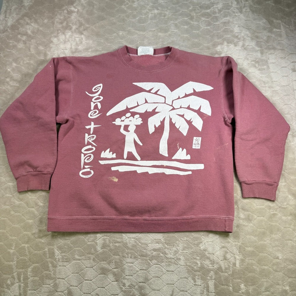 VTG Gone Tropo Crewneck Sweatshirt Sz Lg BLEACHED 1989 Rare Look